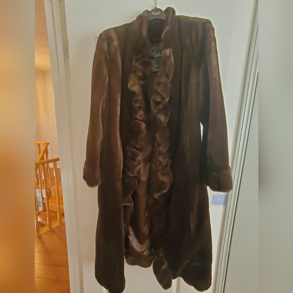 Women's faux fur long coat size L